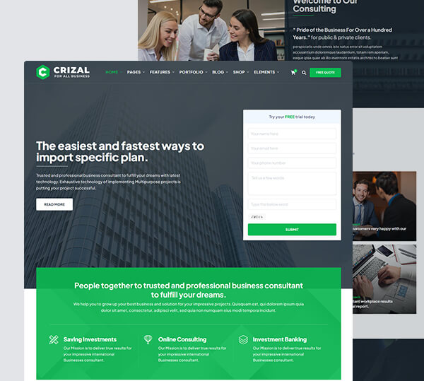 Multipurpose Responsive Template + Admin